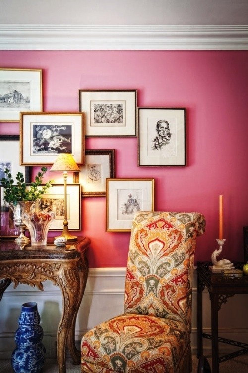 Wandfarbe Altrosa füllen Sie die wände mit bildern barock kolonialstil