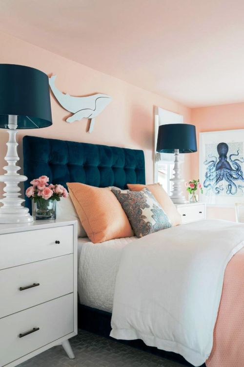 Wandfarbe Altrosa mädchenfarbe und jungenfarbe rosa und blau in harmonie schlafzimmer