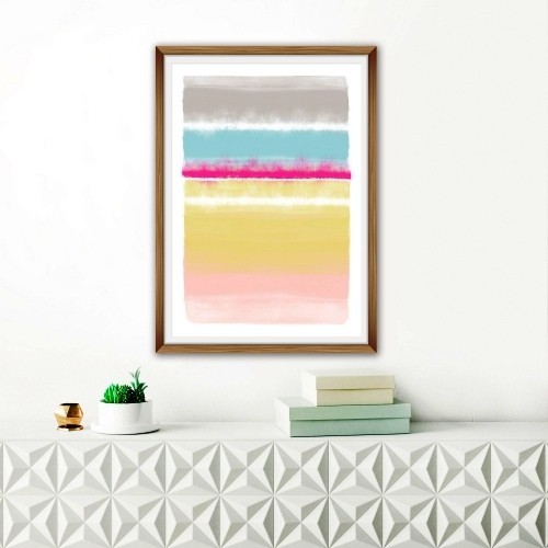 abstrakte und moderne Kunstrichtung horizontale streifen regenbogen effekt im flur oder wohnzimmer