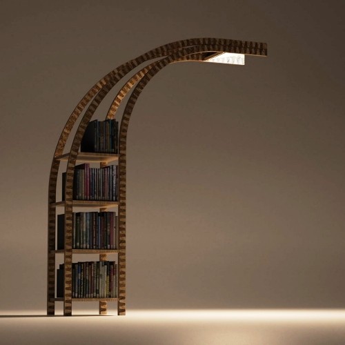 einzigartig kreative Bücherregale und Bücherschränke aus metall rostig mit lampe abgerundet