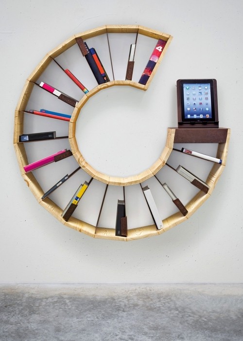 einzigartig kreative Bücherregale und Bücherschränke halbkreis holz wandregal kindle