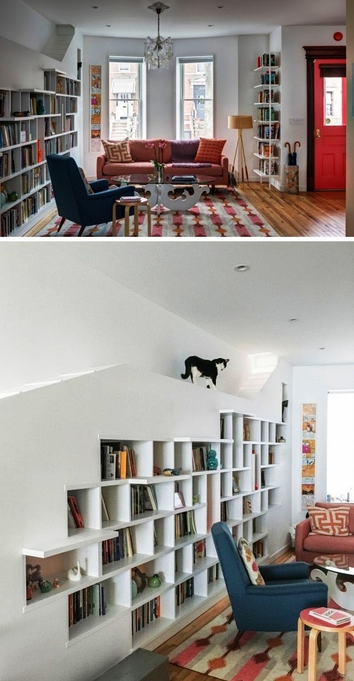 einzigartig kreative Bücherregale und Bücherschränke kletterstation für katzen