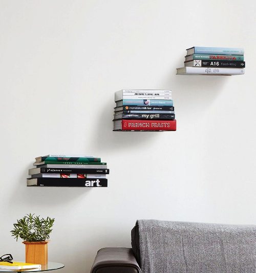 einzigartig kreative Bücherregale und Bücherschränke unsichtbares regal hängende bücher