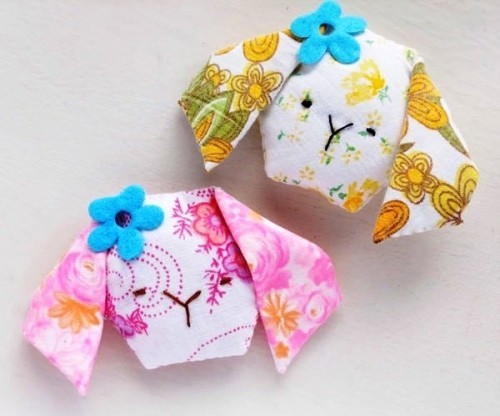 Ideen und Projekte zum Osterdeko nähen origami hasen aus baumwolle