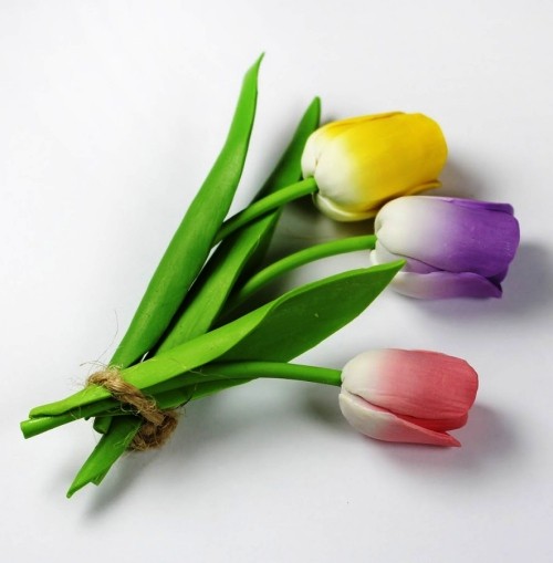 80 frische frühlingshafte Ideen zum Tulpen basteln blumen aus fimo gelb lila rosa