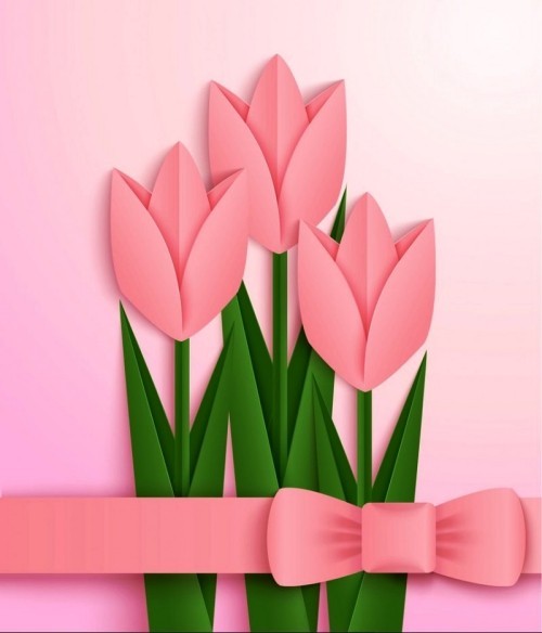 80 frische frühlingshafte Ideen zum Tulpen basteln grußkarte muttertag mit rosarote blumen