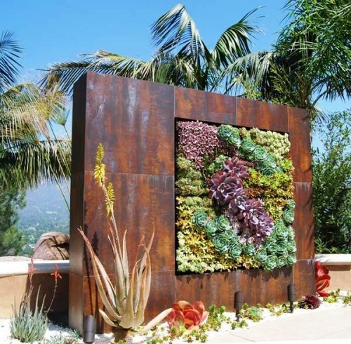 95 rostige Gartendeko Ideen für ein bezauberndes Vintage Exterieur rostige wand groß mit sukkulenten
