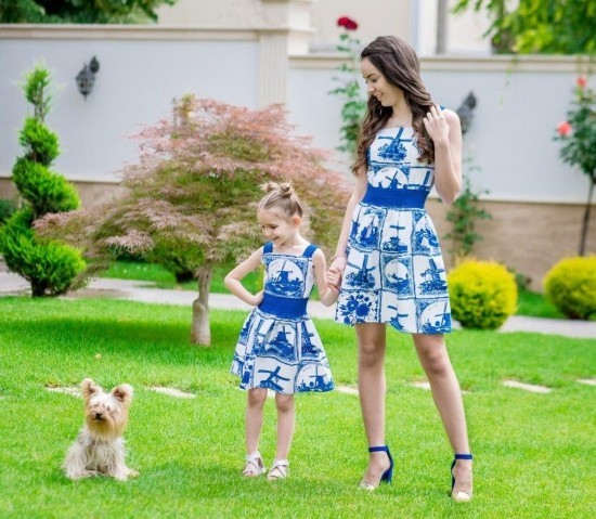 100 tolle Mutter Tochter Kleid Ideen und Styling Tipps chinesisch porzellan muster blau weiß