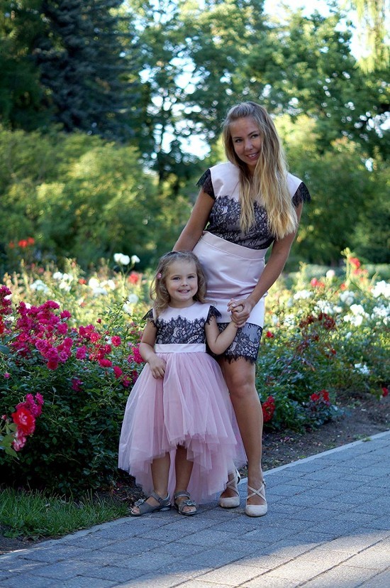 100 tolle Mutter Tochter Kleid Ideen und Styling Tipps party kleid schwarz rosa tüll seide