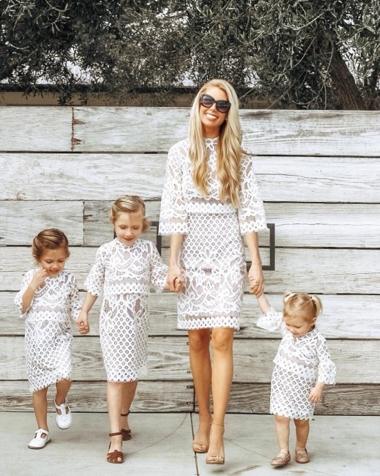 100 tolle Mutter Tochter Kleid Ideen und Styling Tipps weiße kleider mutti mit drei kinder