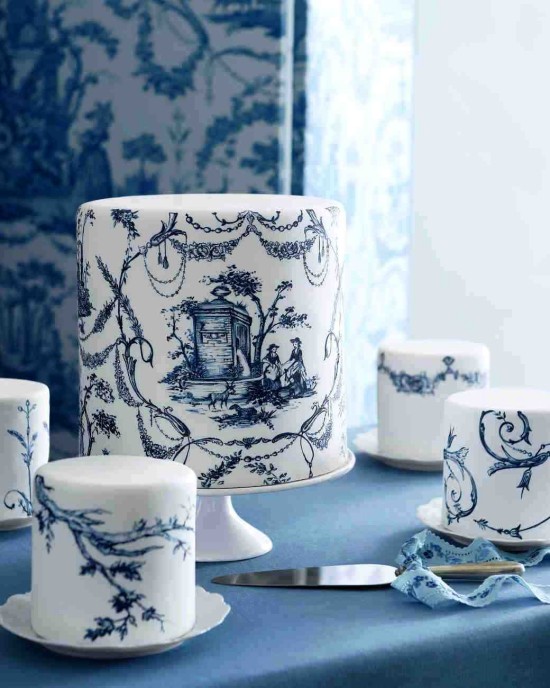 80 Hochzeitstorten-Deko Ideen und Tipps china blau traditionelle farben