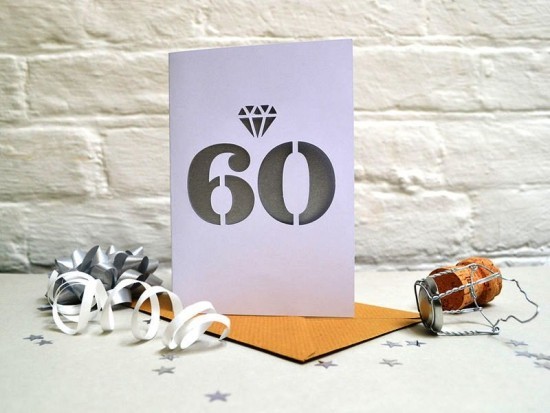 Ideen und Geschenke zur diamantenen Hochzeit grußkarte 60 jahren