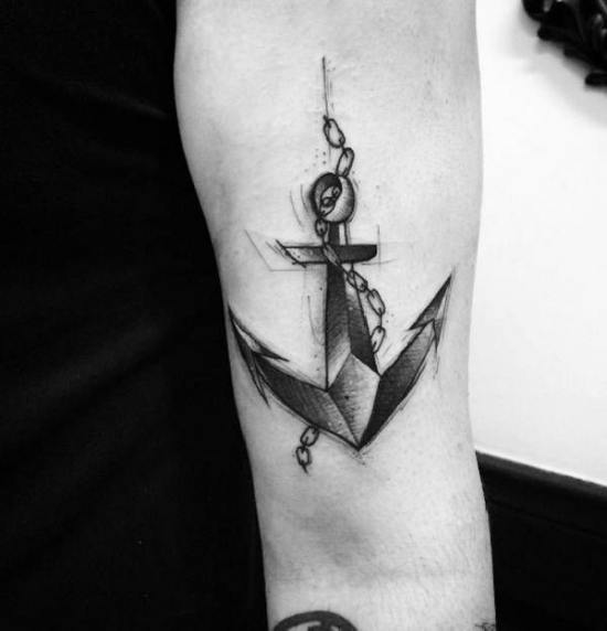 100 Anker Tattoo Ideen und ihre Symbolik pfeil form scharf gezielt