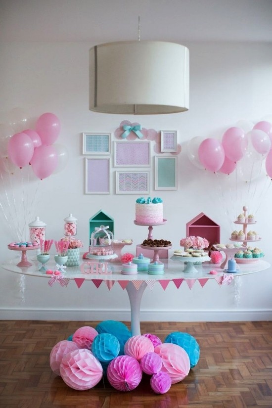 100 liebliche Babyparty Deko Ideen und Organisationstipps einfache deko rosa blau pastell
