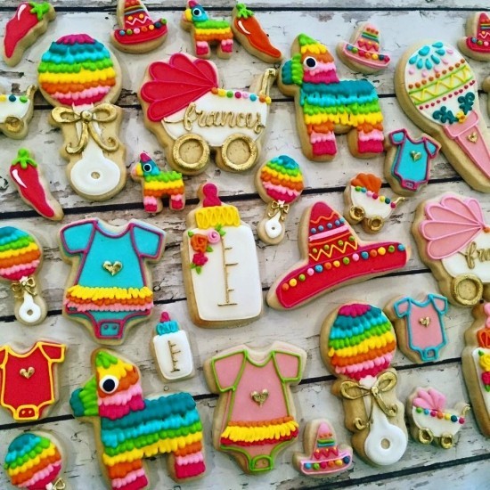 100 liebliche Babyparty Deko Ideen und Organisationstipps fiesta kekse deko bunt lustig