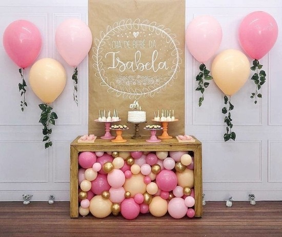 100 liebliche Babyparty Deko Ideen und Organisationstipps gold und rosa mädchen deko