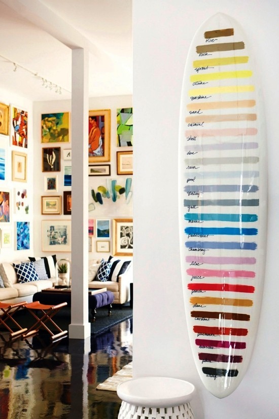 100 sommerliche und nautische Surfbrett Deko Ideen farbskala regenbogen bunt gallerie
