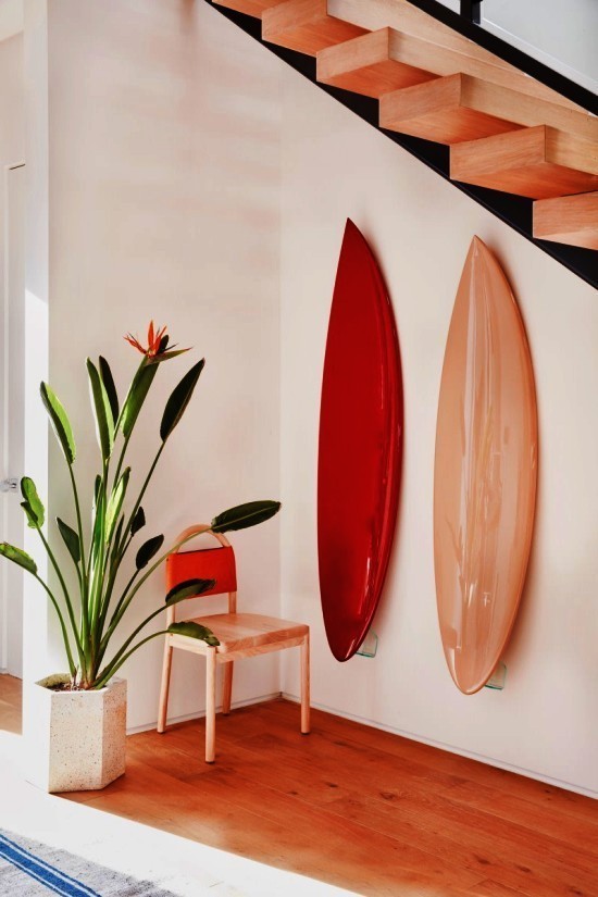 100 sommerliche und nautische Surfbrett Deko Ideen modern in rot und rosa