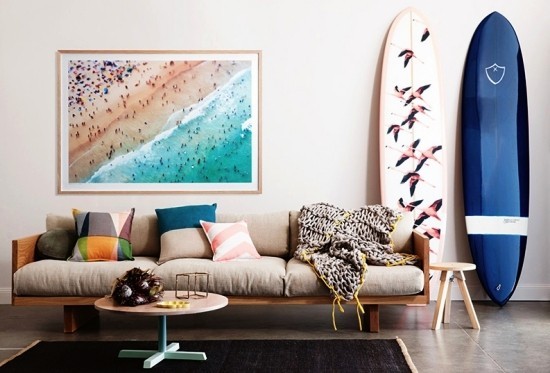 100 sommerliche und nautische Surfbrett Deko Ideen moderne deko flamingo blau stilvoll