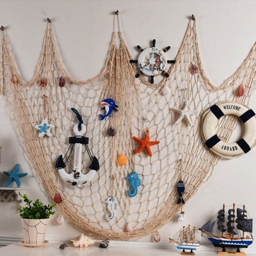 60 nautische Fischernetz Deko Ideen mit sommerlichem Flair wanddeko mit vielen deko artikel