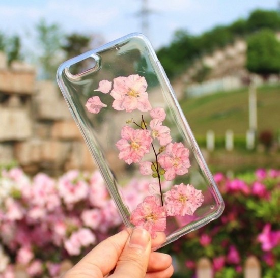 Handyhülle designen leicht gemacht – 100 kreative Ideen zum Selbermachen getrocknete kirsch blüten handy