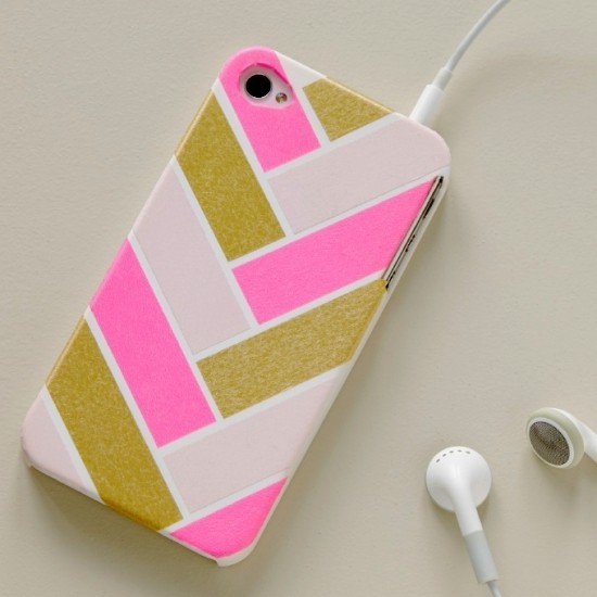 Handyhülle designen leicht gemacht – 100 kreative Ideen zum Selbermachen washi tape rosa gold akzent