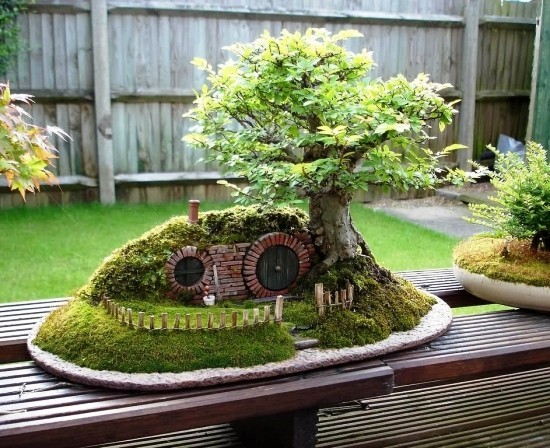 100 Ideen zum Feengarten Gestalten – So laden Sie die zauberhaften Wesen ein tolkien hobbit haus bonsai