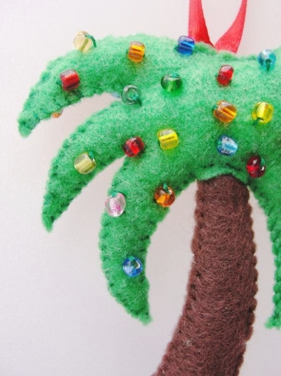 70 sommerliche und kinderleichte Ideen zum Palme Basteln filz tasche mit perlen ornament