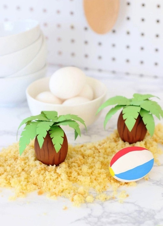 70 sommerliche und kinderleichte Ideen zum Palme Basteln oster deko eier palmen ball