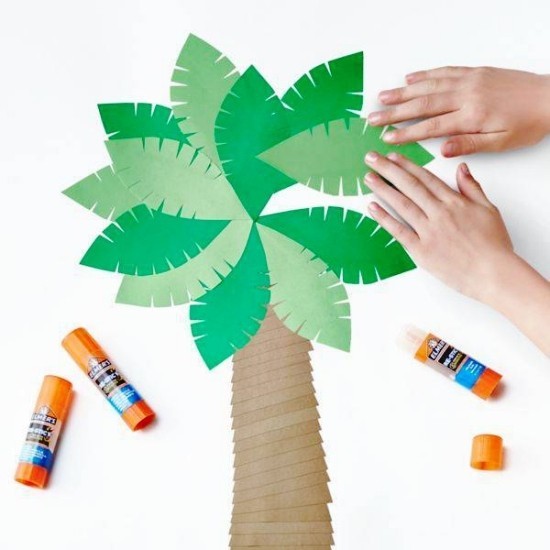 70 sommerliche und kinderleichte Ideen zum Palme Basteln papier palme diy leicht kindergarten