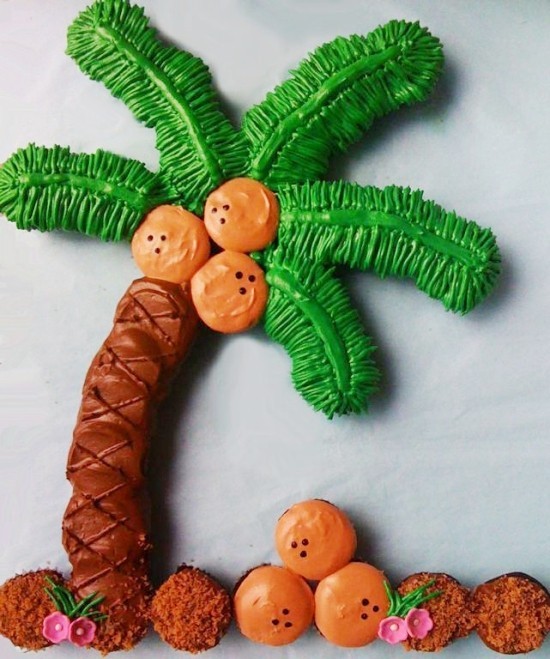 70 sommerliche und kinderleichte Ideen zum Palme Basteln party muffin bild strand und kokosnüsse