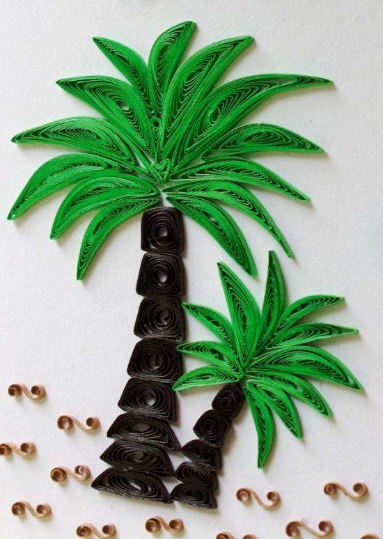 70 sommerliche und kinderleichte Ideen zum Palme Basteln quilling bäume groß klein strand