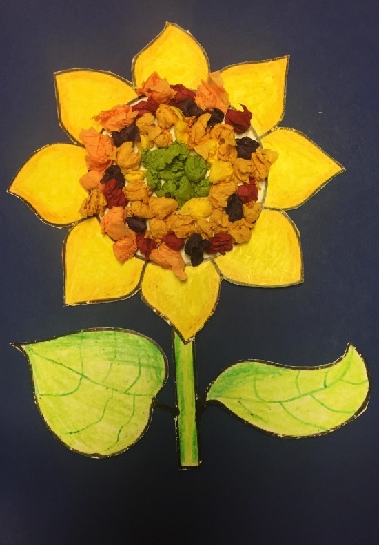 80 umwerfende Ideen und 2 einfache Anleitungen zum Sonnenblume Basteln kinder malen mit papier schnitzel