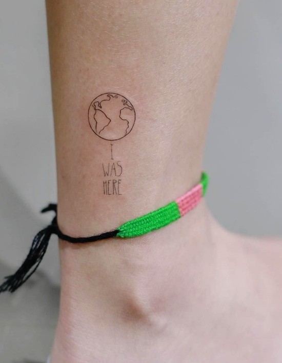 85 sinnvolle Knöchel Tattoo Ideen für Frauen ich war hier erde außerirdische