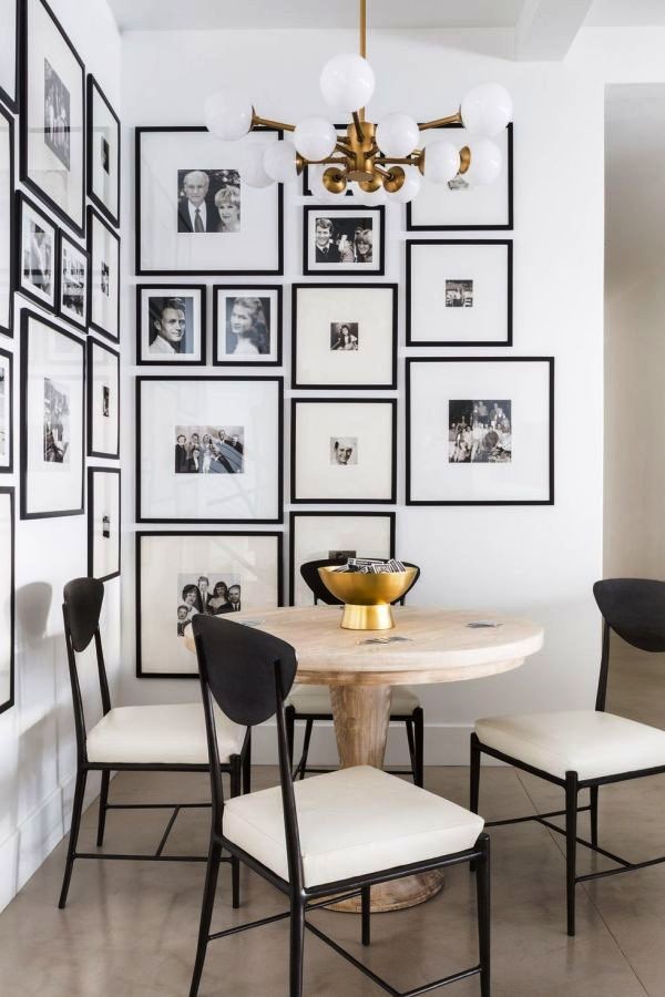 Bilderwand gestalten und Wohnräume kreativ aufpeppen schwarz und weiß vintage raum neutral