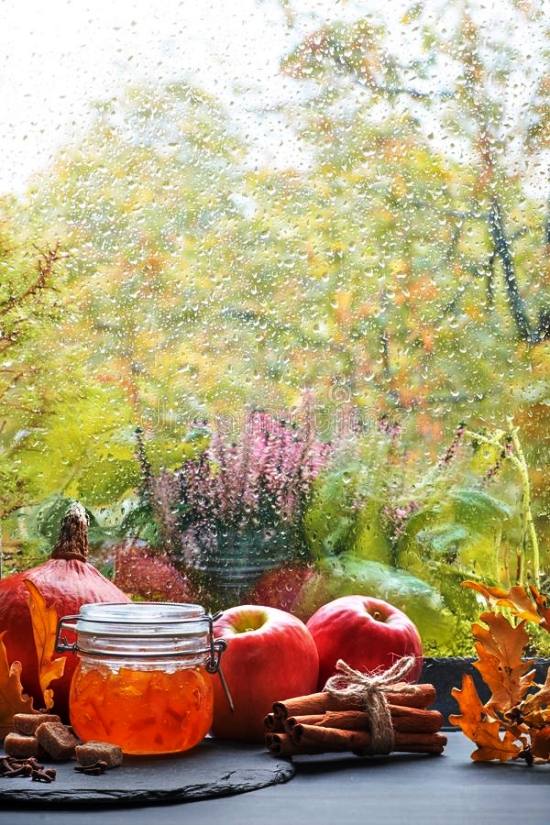 Fensterdeko im Herbst selber gestalten - Ideen und Tipps marmelade zimt erntedankfest