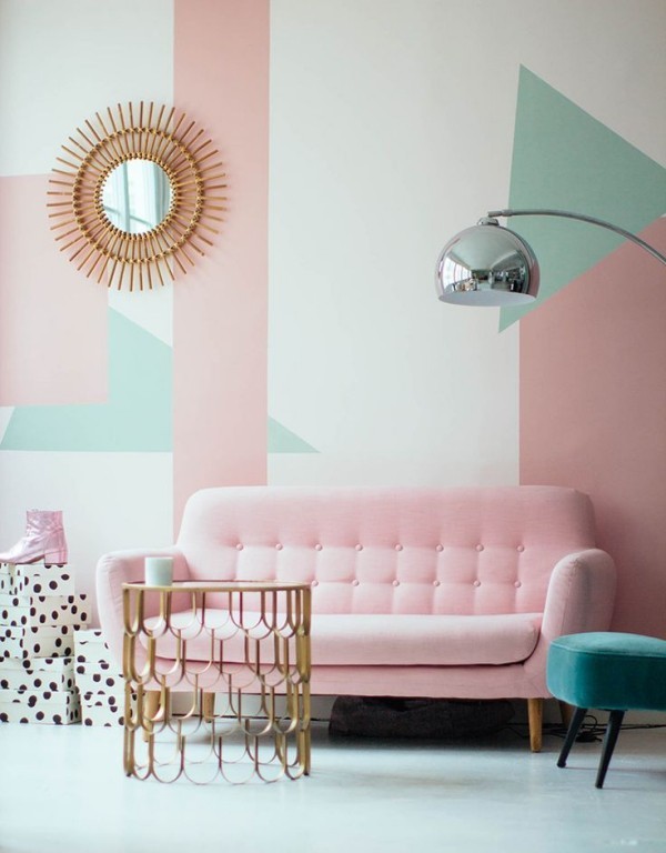 So wählen Sie die richtige Pastell Wandfarbe für Ihr Zuhause bunte pastelle wohnzimmer mit gold elemente