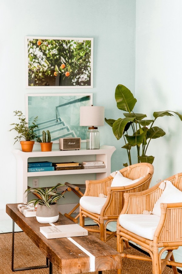 So wählen Sie die richtige Pastell Wandfarbe für Ihr Zuhause grüne wände boho natur chic