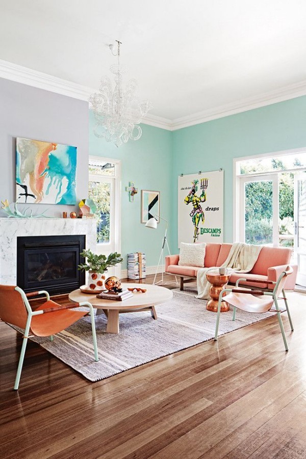 So wählen Sie die richtige Pastell Wandfarbe für Ihr Zuhause hell blau grün wohnzimmer