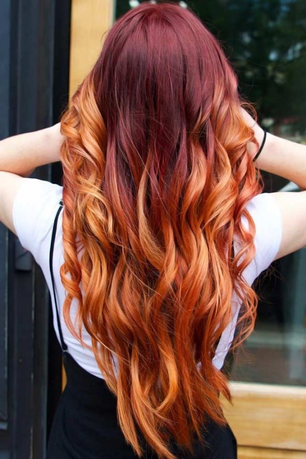 Trendige und einfache Frisuren im Herbst 2019 feurig rote farben herbstfarben