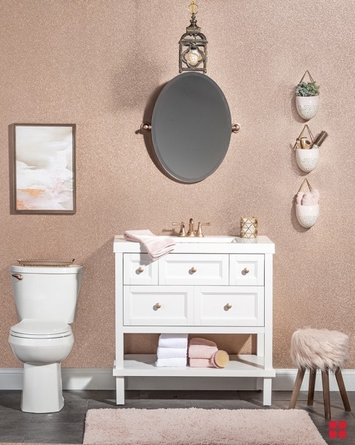 Glitzer Wandfarbe selber mischen und auftragen glitter badezimmer blasses rosa peach
