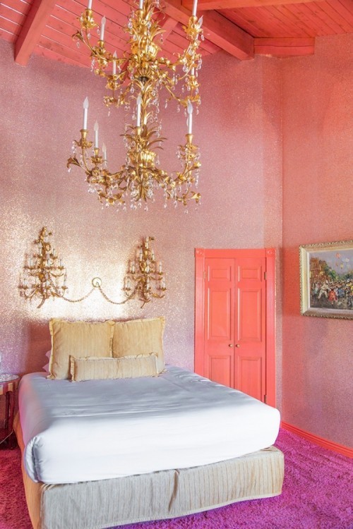 Glitzer Wandfarbe selber mischen und auftragen rosa wandfarbe schlafzimmer glitter