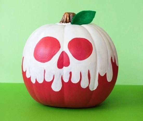 Halloween Kürbis bemalen – 140 künstlerische Ideen und Anleitungen gruseliger giftiger apfel schneewittchen