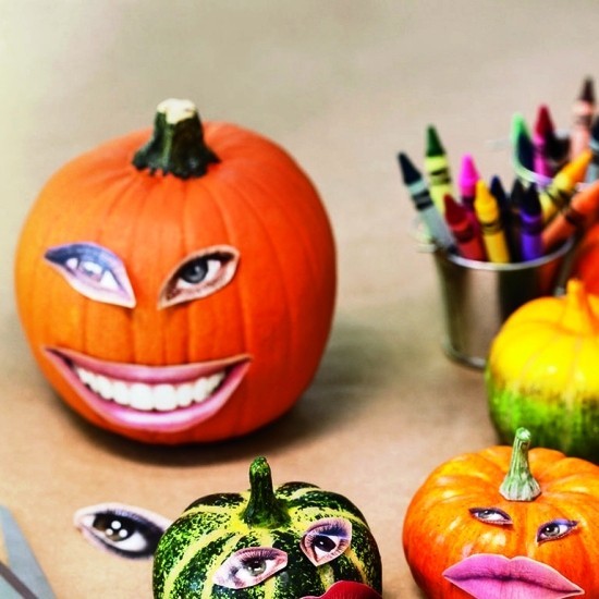 Halloween Kürbis bemalen – 140 künstlerische Ideen und Anleitungen lustige gesichter aus papierschnitte