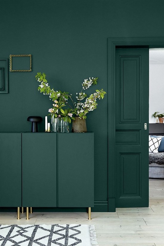 Ist die Wandfarbe Dunkelgrün richtig für Sie Design-Tipps und Ideen flur deko wandgestaltung in grün