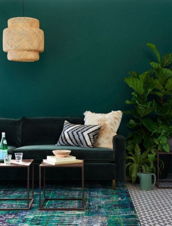 Ist die Wandfarbe Dunkelgrün richtig für Sie Design-Tipps und Ideen gelb und grün kombination
