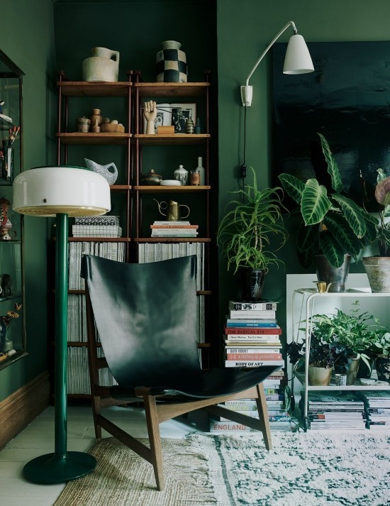 Ist die Wandfarbe Dunkelgrün richtig für Sie Design-Tipps und Ideen leseecke wohnzimmer entspannung pur