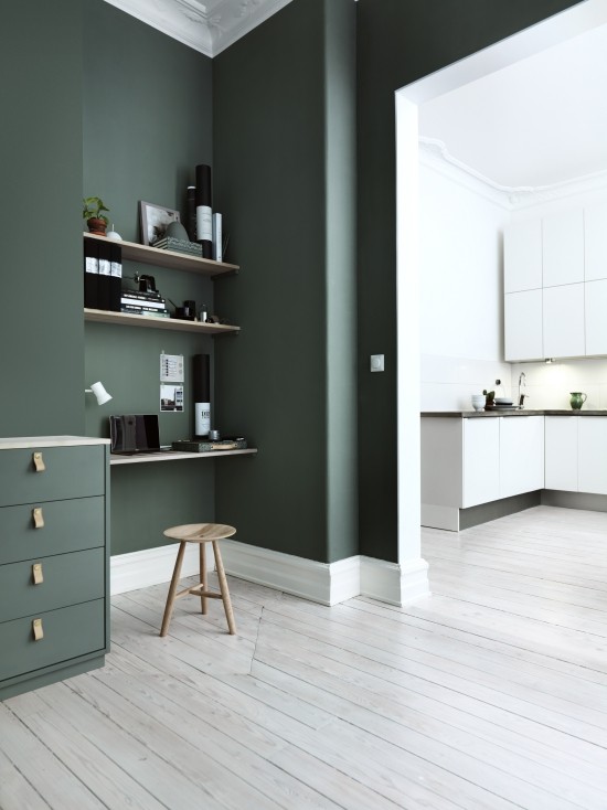 Ist die Wandfarbe Dunkelgrün richtig für Sie Design-Tipps und Ideen matte grün olivengrün und weiß