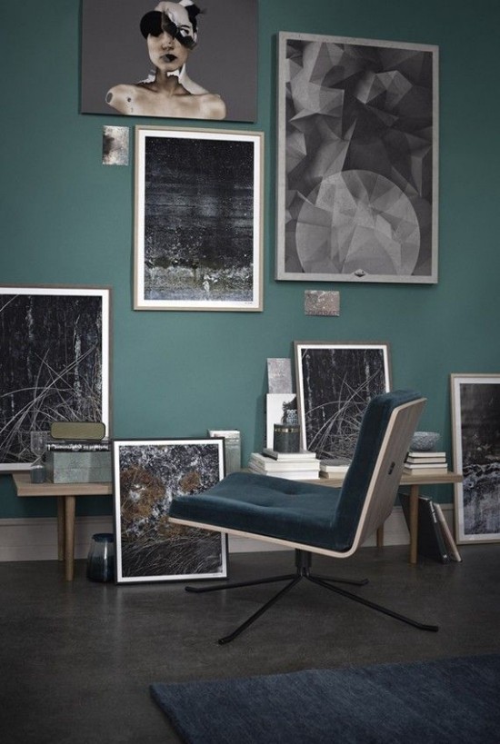 Ist die Wandfarbe Dunkelgrün richtig für Sie Design-Tipps und Ideen petrol wandfarbe mit fotowand