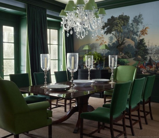 Ist die Wandfarbe Dunkelgrün richtig für Sie Design-Tipps und Ideen urwald tapete esszimmer